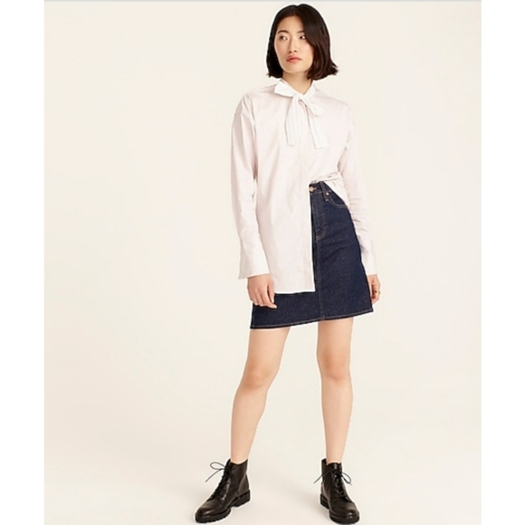 30. Thomas Mason® for J.Crew relaxed tie-neck shirt in stripe - Picture 2 of 10